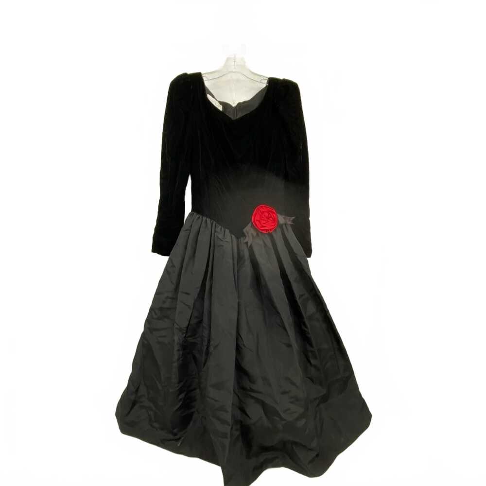 Gunne Sax Black Red Vintage Maxi Dress | Women’s Size 9 Juniors Regular